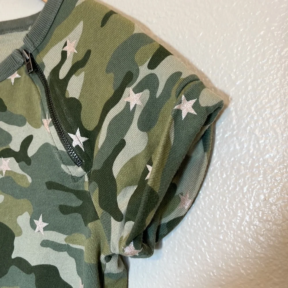 Gap Kids Short Sleeve Green Camo Cotton Dress